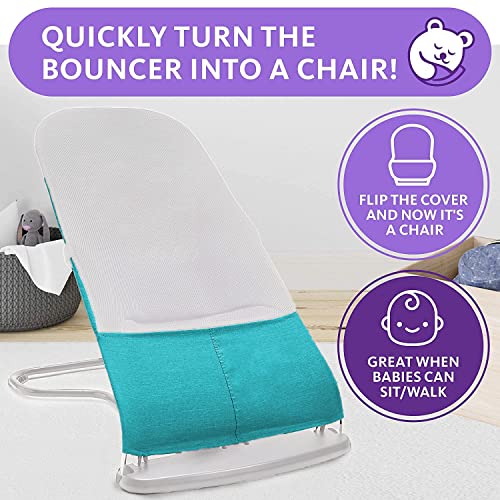 Ergonomic Baby Bouncer Seat Bonus Travel Carry Case Safe, Portable