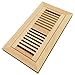 Homewell Maple Wood Floor Register, Flush Mount Vent with Damper, 4x10 Inch, Unfinished