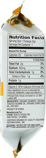GIMME ORGANIC SEAWEED SNACK SESAME, 0.17 OZ