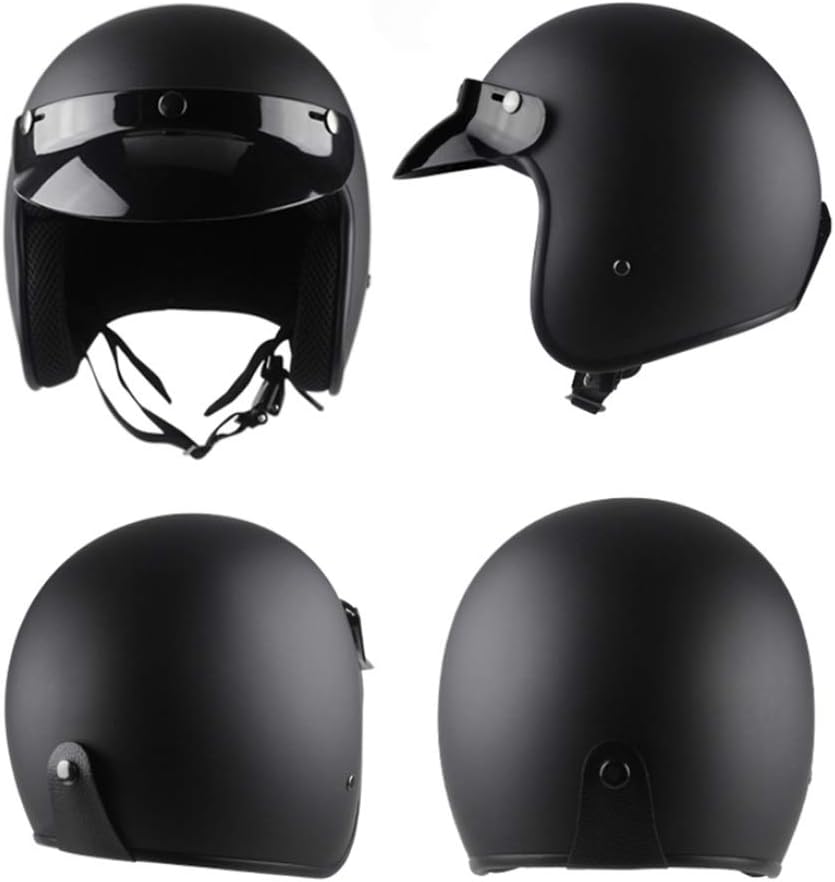 RUYICZB Casco Moto Jet 3/4 Open Face Mezzo Casco ECE Omologato Retro Uomo Donna Street Bike Scooter Ciclomotore Casco Estivo con Doppia Visiera