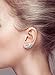 S295 Sterling Silver Ear Climber Crawler Angel Wings CZ Cuff Stud Earrings