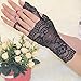Aurora Bridal® Women's Short Lace Half Finger Bridal Gloves Black