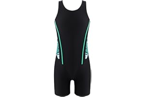 Yruioon Girls Athletic One Piece Swimsuit Splice Racerback Boyleg Bathing Suit Swimming Surfing Costume