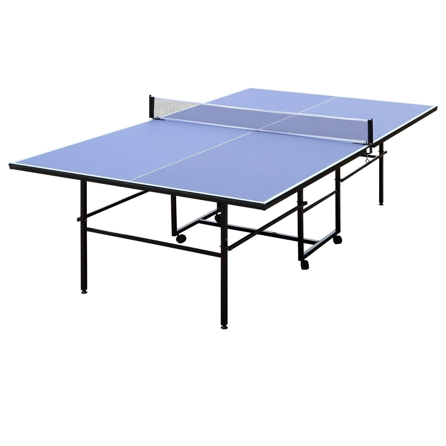 Photo 1 of ***HEAVY ITEM****Professional Outdoor Table Tennis Table, 9Ft Full Size Folding Portable Ping Pong ? Board Tables with Net for Outdoor/Indoor, Single Player Playback Mode, 10 Minute Quick Assembly, Blue