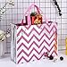 Gesodant Bling Bling Shiny Stripe Pink Non-woven Tote Bag, Stylish Eco Reusable Shopping Bag, Gift Bag, Goodies Bag, Grocery Bag, Party Bag, Set Of 10