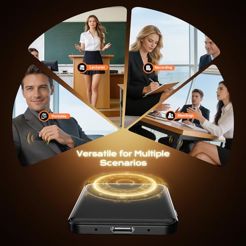 128 G(10800 Hours) Magnetic Voice Activated Recorder - Hypamutek AI Noise Reduction Digital Voice Recorder with Playback, 75H Continuous & Portable Audio Recorder for Meetings, Lectures and Interviews