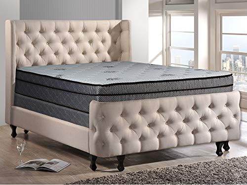Greaton, 13-Inch Soft Foam Encased Hybrid Eurotop Pillowtop Memory Foam Gel Innerspring Mattress And Wood Traditional Box Spring/Foundation Set, Good For The Back,Queen Size 79" x 59"