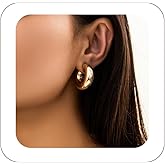 Fanquility 1Pcs Chunky Ear Cuff Gold Ear Cuffs Earrings for Women Non Piercing Chunky Hoop Earrings Thick Gold Earrings Jewelry