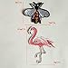 Embroidery Sequins Rose/Golden Round Red Love/Flamingo and Bee Embroidery Garment Patch DIY Sewing Manual Repair(Color 4)