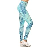 Leggings Depot High Waisted Tie Dye & Fabric Print Leggings for Women - Reg, Plus, 1X3X, 3X5X