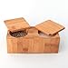 Bamboo Salt & Pepper Box - 100% Natural Wood by Simply Natural Bliss that is Environmentally Friendly - 2 Pot Box for Salt or Spices