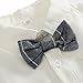 Toddler Infant Boy Grid Rompers Suit Set Long Sleeve Formal Wear with Bowtie Suspender Wedding Clothes White/Grey for 9-12 Months