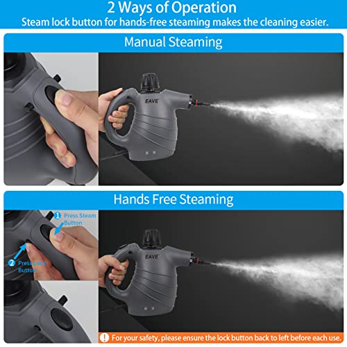 Handheld Steam Cleaner, Steamer for Cleaning, with Steam Lock Button