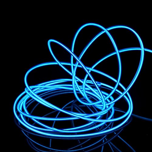 Onewell 9 ft Neon Light, LED Neon LED Light Glow EL Wire String Strip Rope Tube for Car Decoration, Party, Holloween.(Blue)