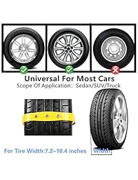 Cadenas de nieve antideslizantes para SUV coche, ajustables, universales, para emergencias, con espesor, anticorrosión, para conducción de invierno, 10 unidades, para neumáticos, ancho: 7,2 11,6".