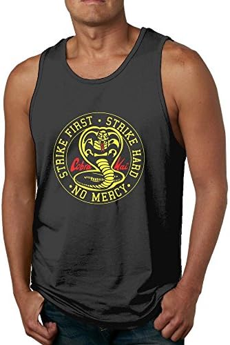HIUYHIOJXN Cobra Kai Karate Tank Top Tee Mens Strike First Strike Hard No Mercy
