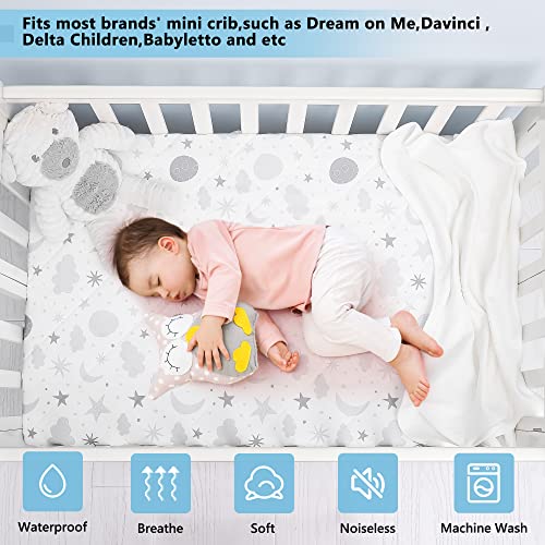 TILLYOU Cloudy Soft Waterproof Pack and Play Sheet Quilted, Breathable