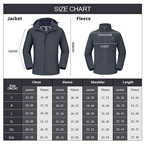 CAMEL CROWN Men’s Ski Jacket 3 in 1 Waterproof Winter Jacket Snow