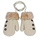 DZT1968® 1 Pair Winter Baby Cute Thick Gloves Mittens With String (0-12 Months) (Beige)