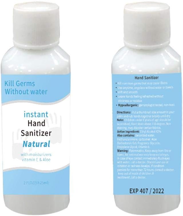 Instant Hand Sanitizer Gel - 2 Pack Advanced Natural Hand Sanitizer Cleaner Travel Portable Mini Hand Sanitizer Gel Moisturizing Liquid Hand Soap Portable No-wash