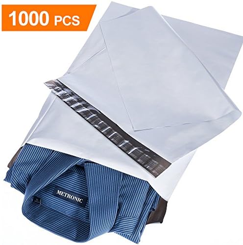 Metronic 1000 Pcs 10 x 13 White Poly Mailer Envelopes Shipping Bags with Self Adhesive, Waterproof and Tear-Proof Postal Bags