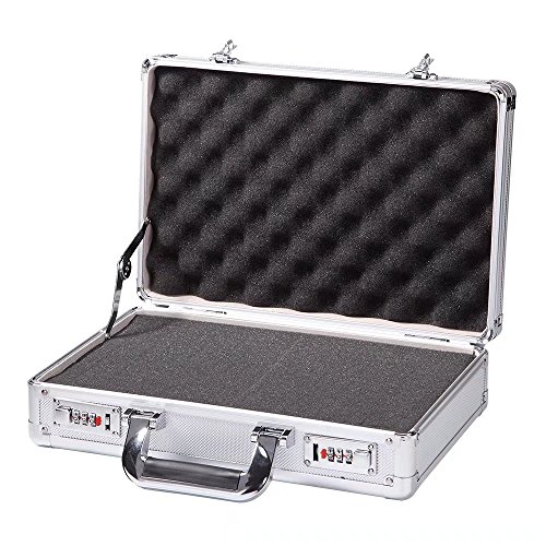 Professional Sliver Aluminum Medium Hard Side Case with Pre-Scored Foam for High Impact Protection - Photographic Equipment ,Hard-sided with Combination Locks