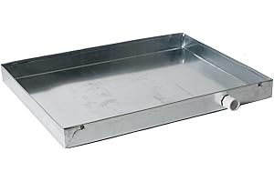 F AND L ALUMINUM PARTS Heavy-Duty Galvanized Steel Drain Pan – Premium, Rust-Resistant HVAC Condensate Pan – Leak-Proof for Maximum Protection – With Hole Option (22"x24"x2")