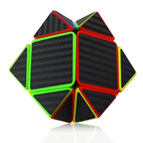 Dartphew Toys,1PCS Fashion ABS Pyramid Speed Cube Carbon Fiber Sticker Puzzle Improving Memory Hands-on Dexterity Skills Perfect Gift For Kids Exercising Brain (3x3x3)