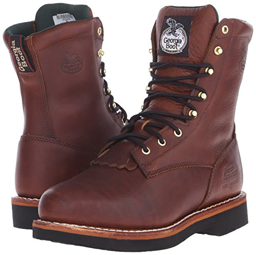 Georgia Boot Men's G7014 Mid Calf Work Boot – SPR Leather, Steel Shank, Cushioned Insole, Goodyear Welt, PU Outsole - View #4