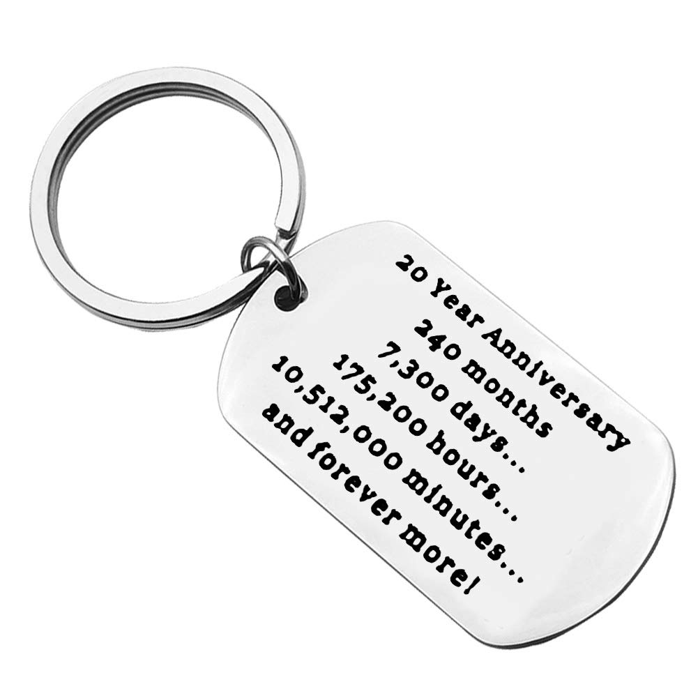 20th Wedding Anniversary Present Gift for Husband Wife 20 Years Anniversary Keyring 20 Years Anniversary Couple Keychain Happy 20th Anniversary Keychain Anniversary Keepsake for Him Her Birthday Gift