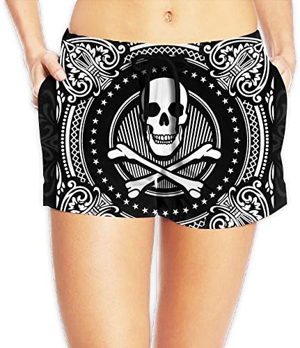 2017 The Popular Style Womens Fresh Black And White Skull Boardshort Light 7.05oz
