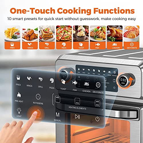 Air Fryer Oven Combo 10in1 Airfryer Toaster Oven Combo 1700W Large