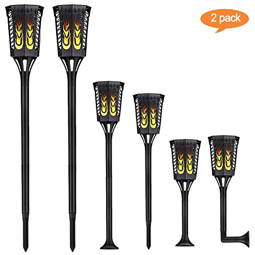 Solar Garden Lights,96 LED Waterproof Flickering Flames Torches Lights Outdoor Landscape Decoration Lighting Dusk to Dawn Auto On/Off Security Light for Garden Patio Deck Yard Driveway, 2 Pack