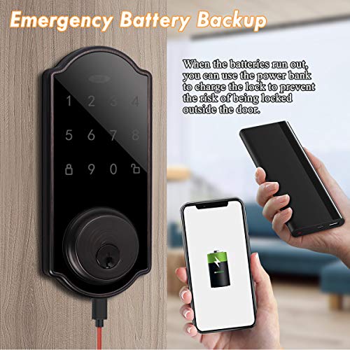 Probrico Digital Keypad Deadbolt Lock with 100 Codes, Camelot Smart