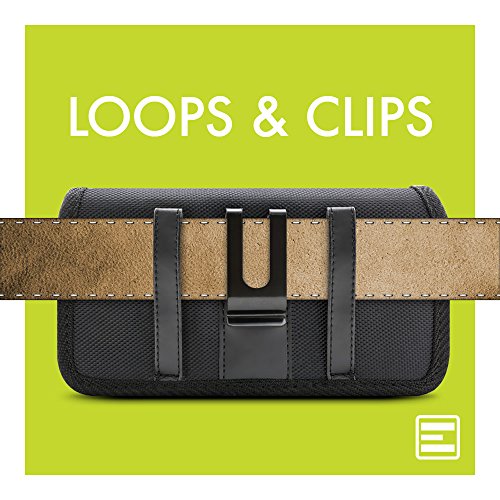 Evocel [Urban Pouch Pro] Tactical Carrier with [Belt Loop & Holster] (5.39 in x 2.79 in x 0.35 in) Fits Galaxy J3, Galaxy On5, LG Aristo, Apple iPhone 6/7, Moto E4, More, Black - Medium - Thumbnail 4