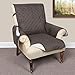 Home District Reversible Quilted Microfiber Recliner Chair Cover - Chocolate