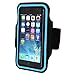 i2 Gear Cell Phone Armband Case for Running - Workout Phone Holder with Adjustable Arm Band and Reflective Border - Medium Armband for iPhone 8, 7, 6, 6S, Galaxy S6, S5, Cyan