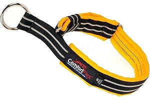 ComfortFlex Martingale Dog Collar - 1.5" Wide, Reflective, Adjustable, Fully Padded Nylon, Gentle Control, Escape-Proof, Limited Slip Design, Made in The USA, Medium, Saffron Yellow