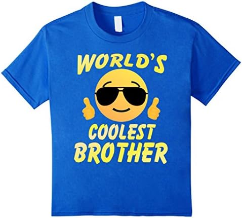 Kids Cool Face Family T-shirt World's Coolest Brother Shirt 8 Royal Blue