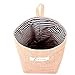 Rihe Jute Wall Door Hanging Storage Bag Case Basket Home Organizer Bin Decor (Blue Stripe)