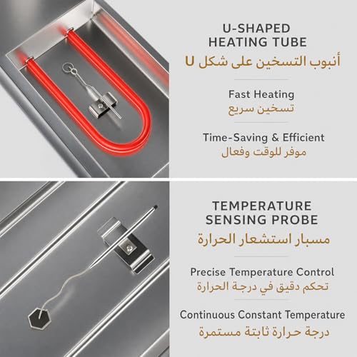 ALISMAEEL 2-Tanks Chocolate Melting Machine Chocolate Tempering Pot 800W Electric Chocolate Heater Fondue with Automatic Constant Temperaturel for Chocolate Milk Coffee Syrup Cheese Sauce