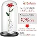 DEFAITH 24K Gold Dipped Real Rose Gifts, Best Wedding Anniversary Valentines Day Love Gift for Her Wife Girlfriend Spouse, Deep Pink with Stand