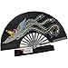 TMAS Chinese Iron Fan (Pheonix), Black Satin
