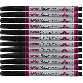 Sharpie Permanent Marker Pens, Fine Point, 12-Count (Hot Pink, 12-Count)