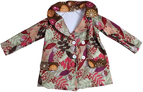 Yawoo Haan Kids Girls Long Sleeve Double-Breasted Coat children Jacket Leaf 3T