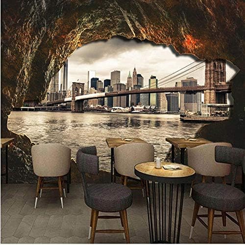 壁飾り画 3d壁画壁紙洞窟石壁市建築フレスコレストランカフェ背景壁の