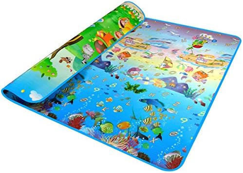 Edress Baby Kid Toddler Play Crawl Mat Carpet Duplex printing (Animal car + sea)