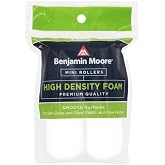 HIGHDENSITY MINI Roller Cover, 4 in L, Foam Cover, White | Paint Roller Covers, Paint Applicators, 2 pk, 1 in Dia, Fine Finishes Gloss Semi-Gloss Paints, Smooth