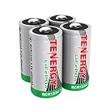 4 pcs Tenergy RCR123A 3.0V 400mAh LiFePO4 Rechargeable Batteries (Not For Arlo Camera)