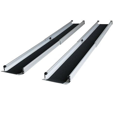 Alurampe Rollstuhl Aluminium Rampe Rollstuhlrampe Teleskoprampe 213 cm